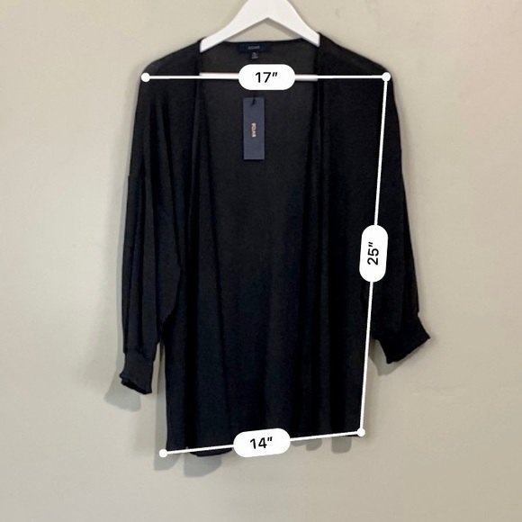 Eclair Women’s Ribbed Hacci Knit Open Front Cardigan Black Size Medium NWT - Picture 7 of 7